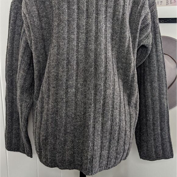 J. Crew Gray Lambswool Cable Knit Fisherman Sweater M Dark Academia Whimsigoth - Picture 9 of 9